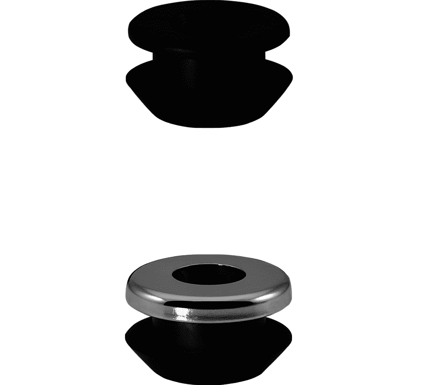 Urinalverbinder für Locheinlauf Gummi schwarz mit Rosette Loch-d.18,5mm Urinalverbinder für Locheinlauf Gummi schwarz mit Rosette Loch-d.18,5mm