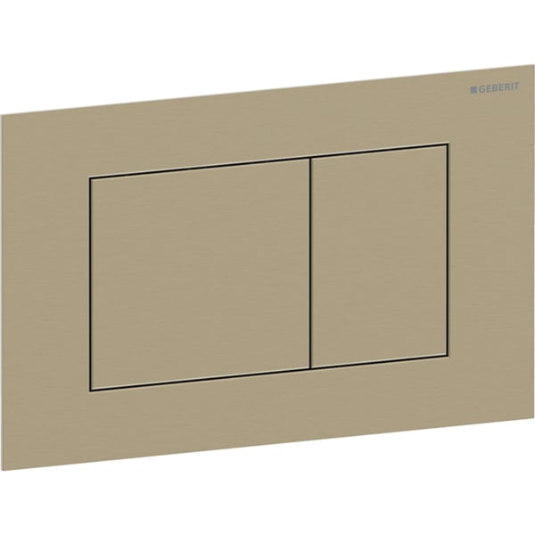 Geberit Sigma40 BetPl., eckig, f. 2-Mengen-Sp messing gebürstet, Etc