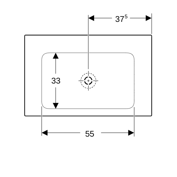 Geberit ONE Möbelwaschtisch 75x48 cm o.Hl., o.Ül., weiß, KeraTect