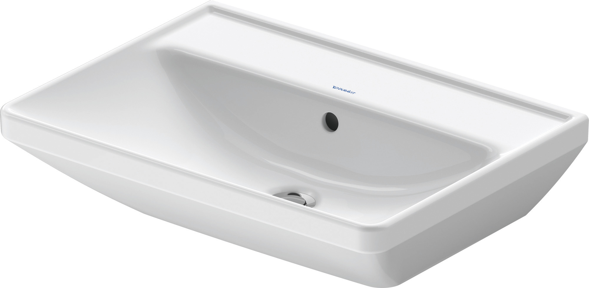 DU Waschtisch D-Neo, 600mm, weiß mit ÜL, mit HLB, o. HL