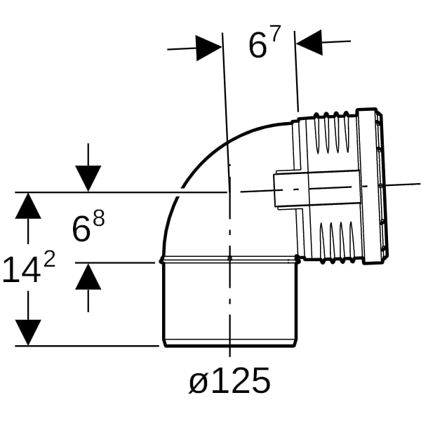 Geberit Silent-PP Bogen 87,5Gr d125