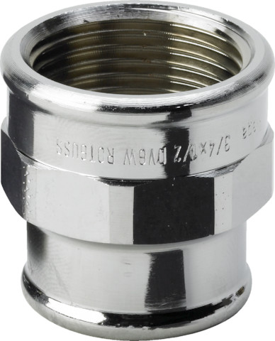 Viega Muffe 3240 in Rp1/2 x Rp3/8 Rotguss verchromt