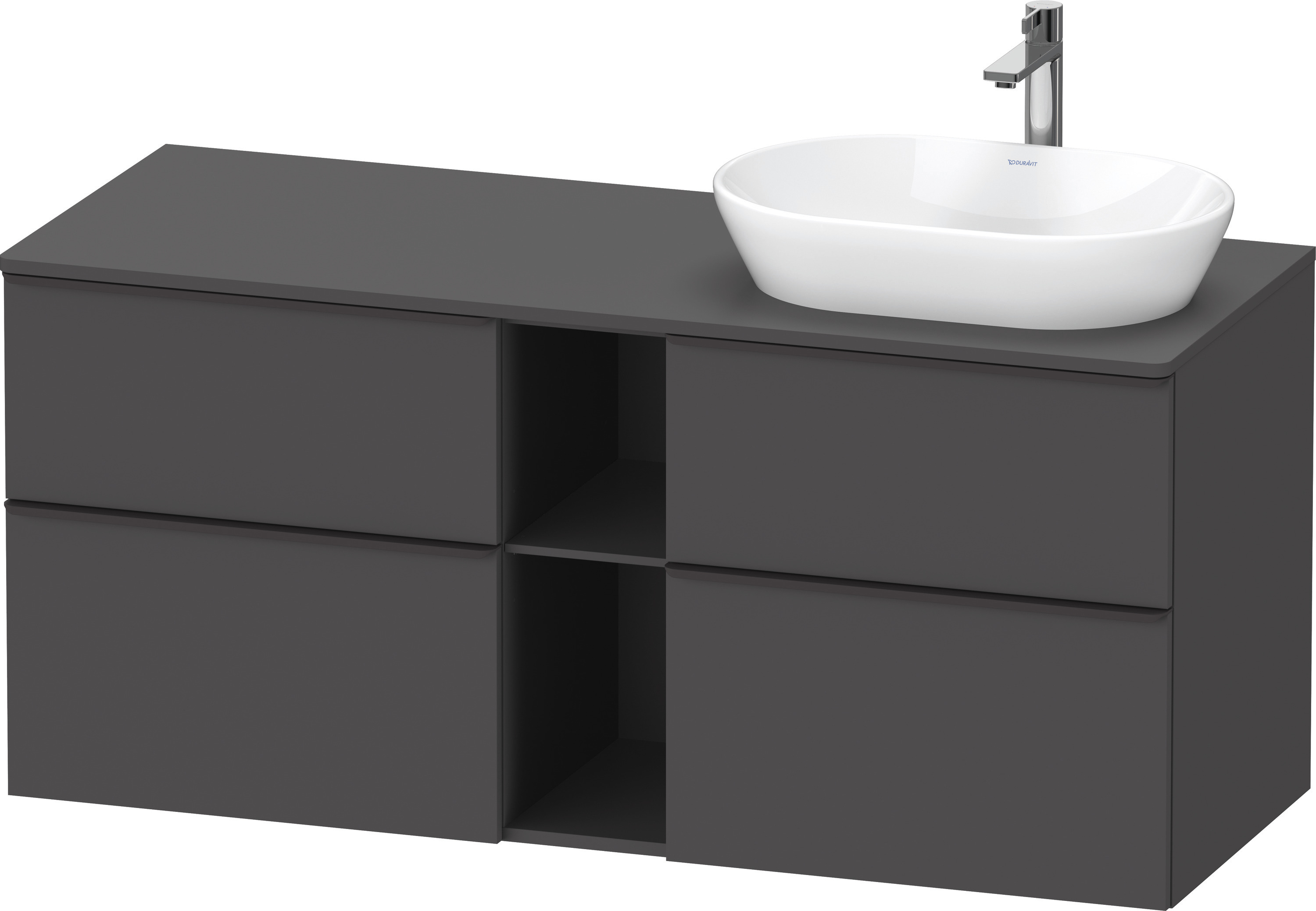 Duravit D-Neo,Kons-WTU,R,AZ:2,SBK:2,Gr:D.Schw 1400x550x644mm,Wdh,Graphit Matt, Dekor