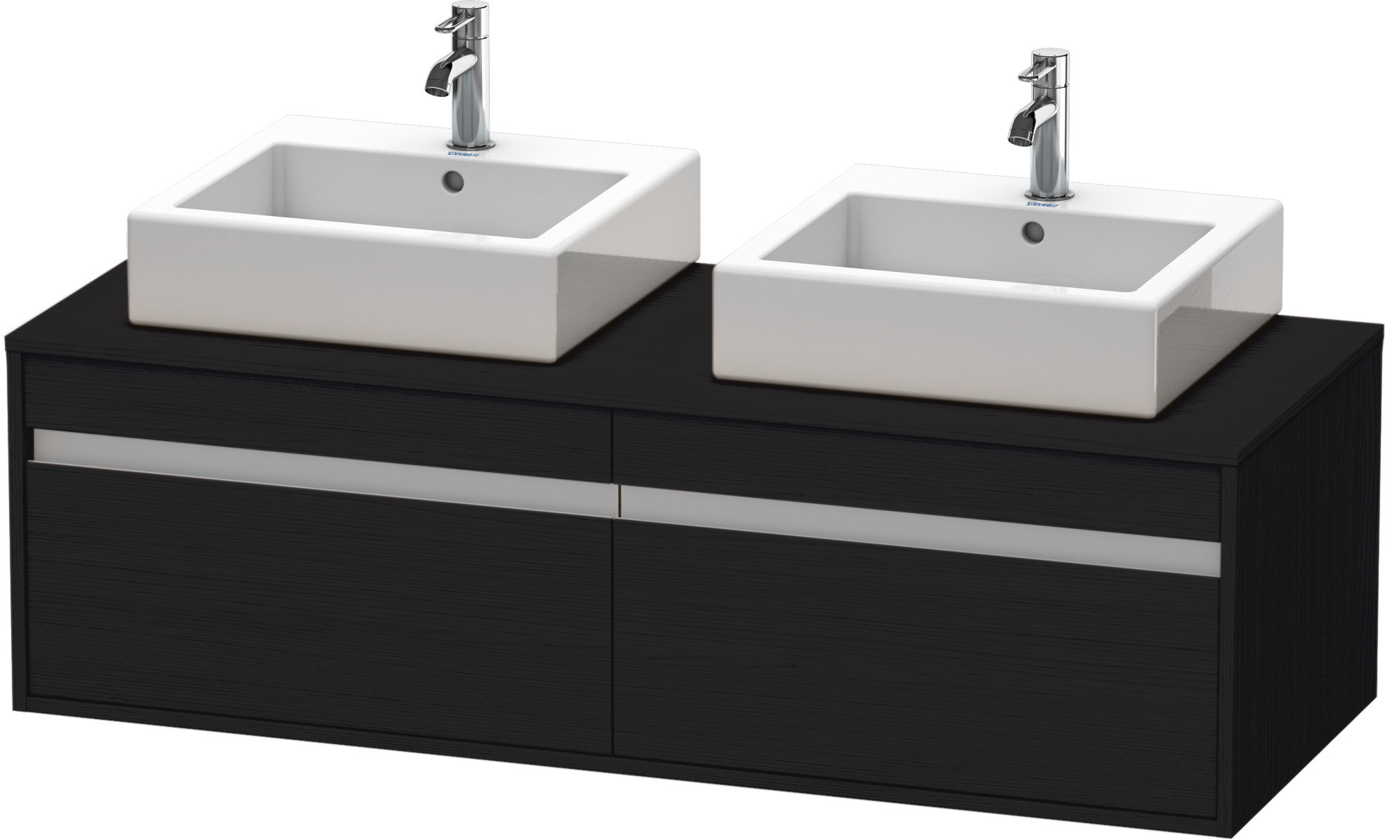 Duravit WTU wandhängend Ketho 550x1400x426mm 2 Auszüge, für 2 ASB, Eiche Schwarz