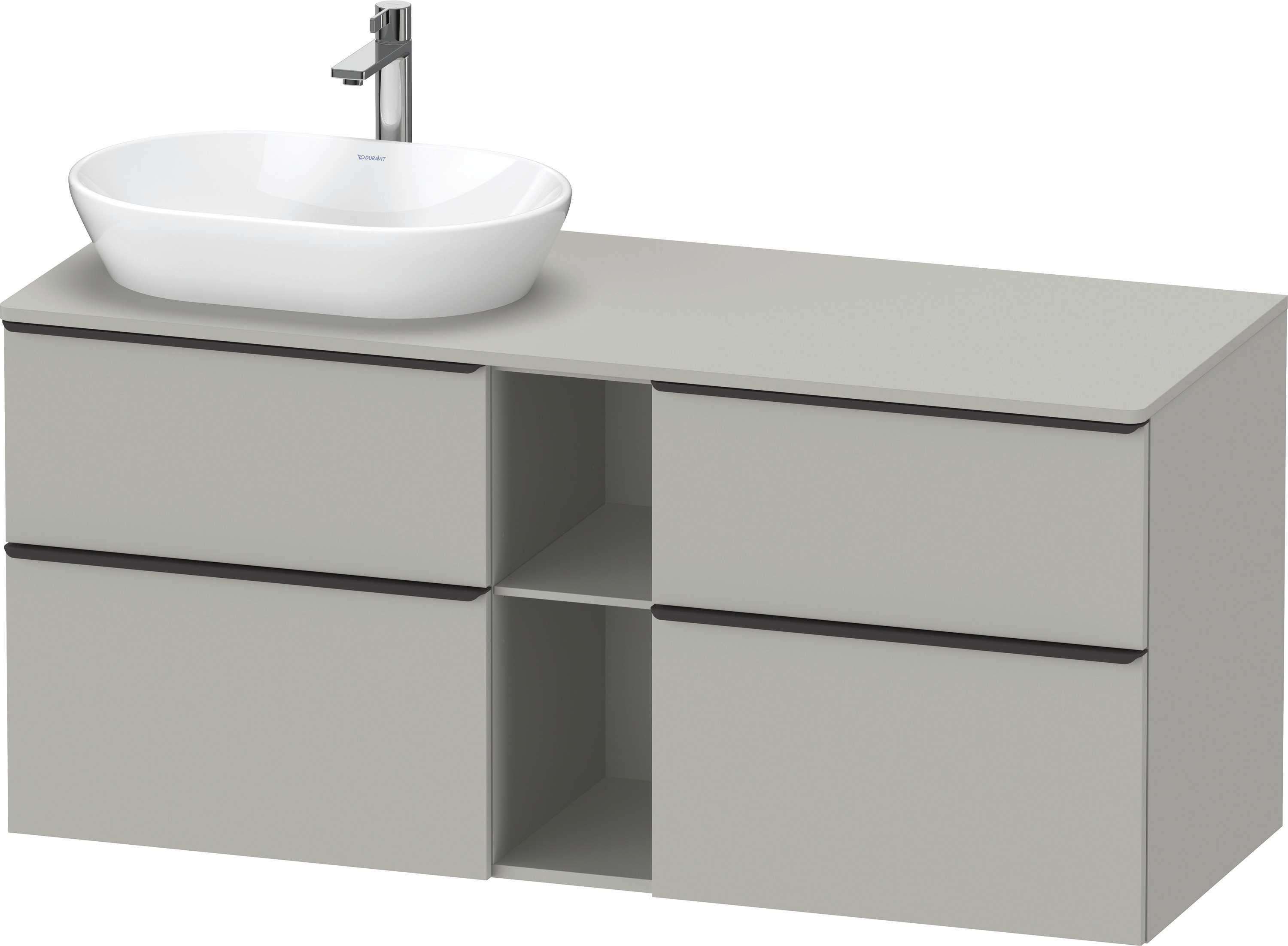 Duravit D-Neo,Kons-WTU,L,AZ:2,SBK:2,Gr:D.Schw 1400x550x644mm,Wdh,Betongrau Matt,Dekor