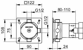KEUCO UP Funktionseinheit IXMO 59556, für 2-Wege Umstellventil DN15