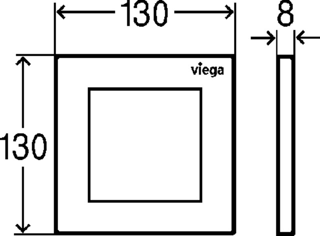 Viega Urinal Betätigungsplatte VfS 21 8611.2 aus Kunststoff in weiß alpin
