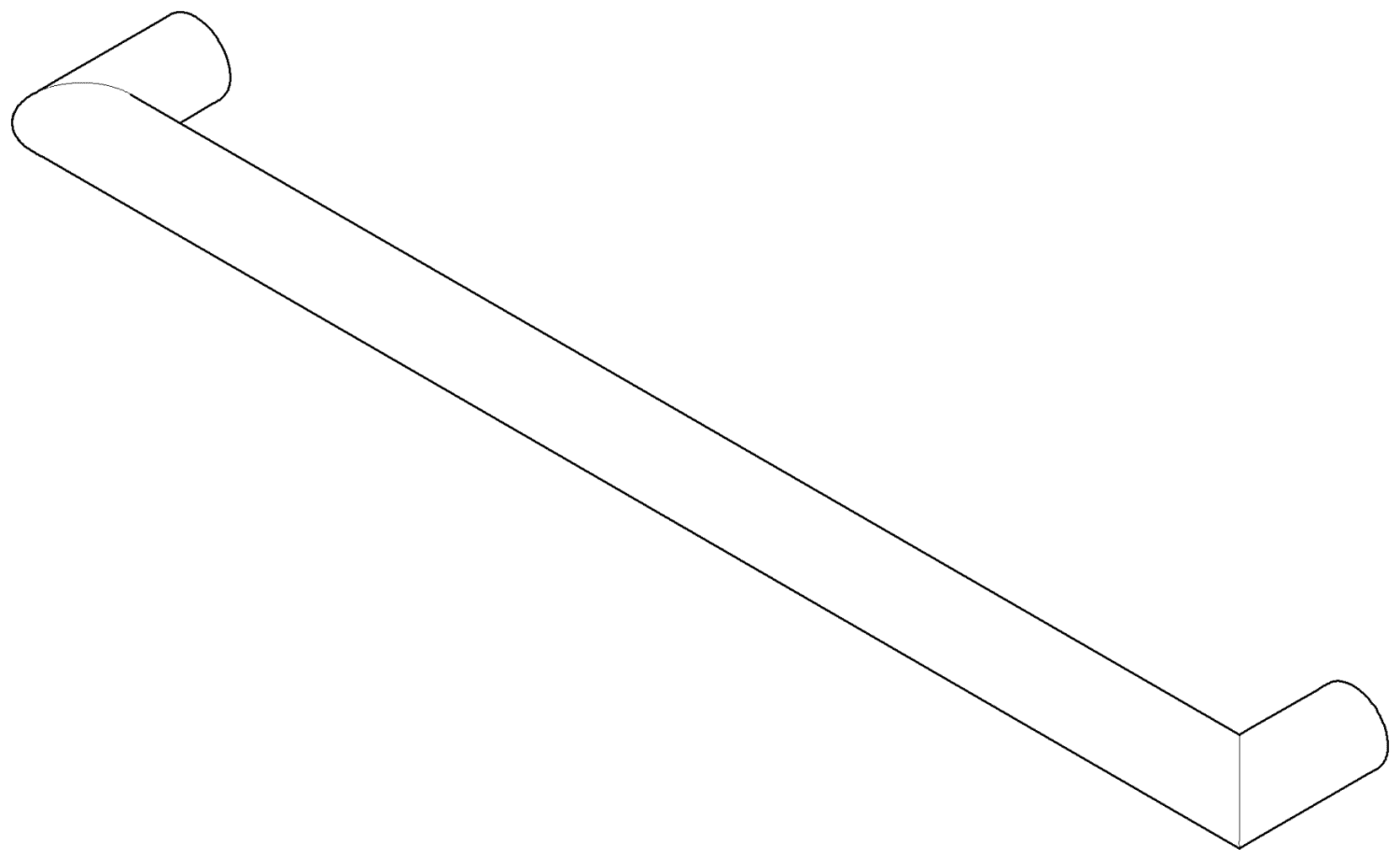 DO Griff für Wannengriff ERSATZTEILE 05282258700 318 x 42 x 22 mm Chrom