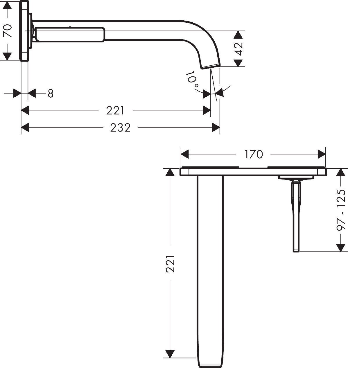 Hansgrohe Waschtischmischer UP Axor Citterio E F-Set BBR mit Platte