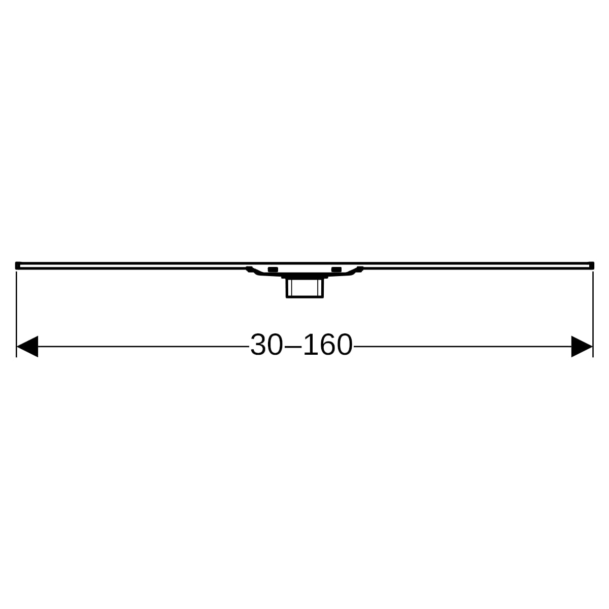Geberit CleanLine20 Duschrinne L:30-160 cm edst. poliert / edst. gebürstet