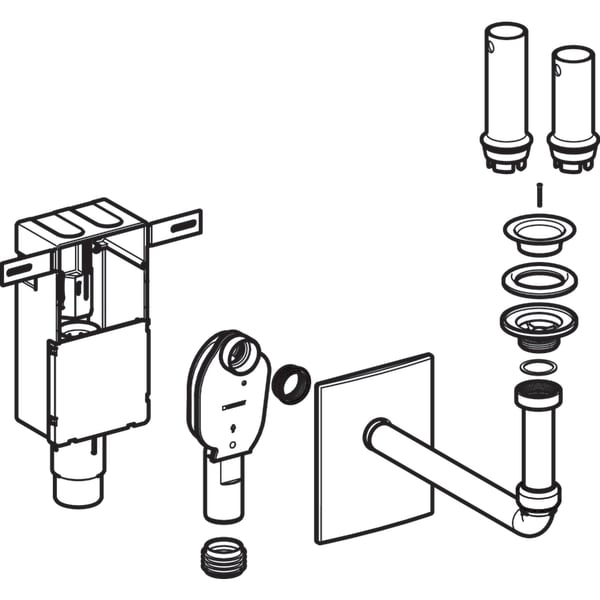 Geberit UP-Geruchsverschluss für Waschbecken Abgang horizontal d50-56mm