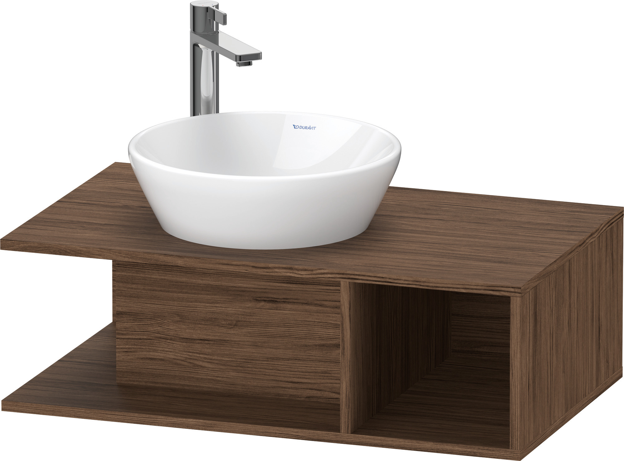 Duravit D-Neo WTU wandh.,1 offenes Fach r., 260x800x480mm, Nussbaum Dunkel