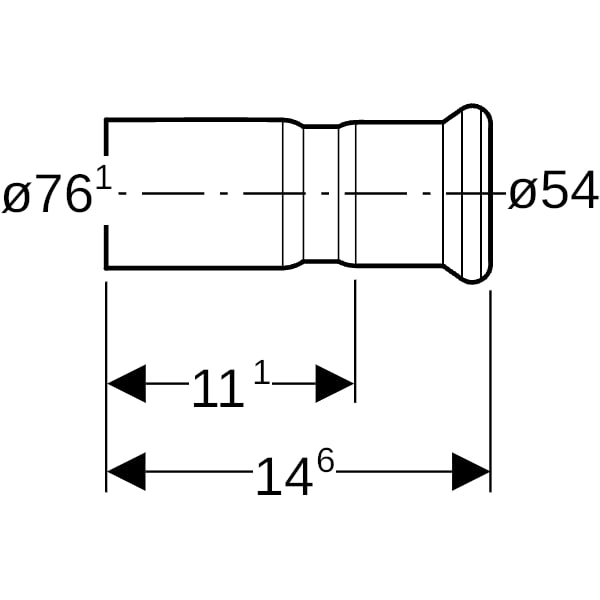 Geberit Mapress Edelstahl Reduktion mit Einschubende (LABS-frei) d76,1-54