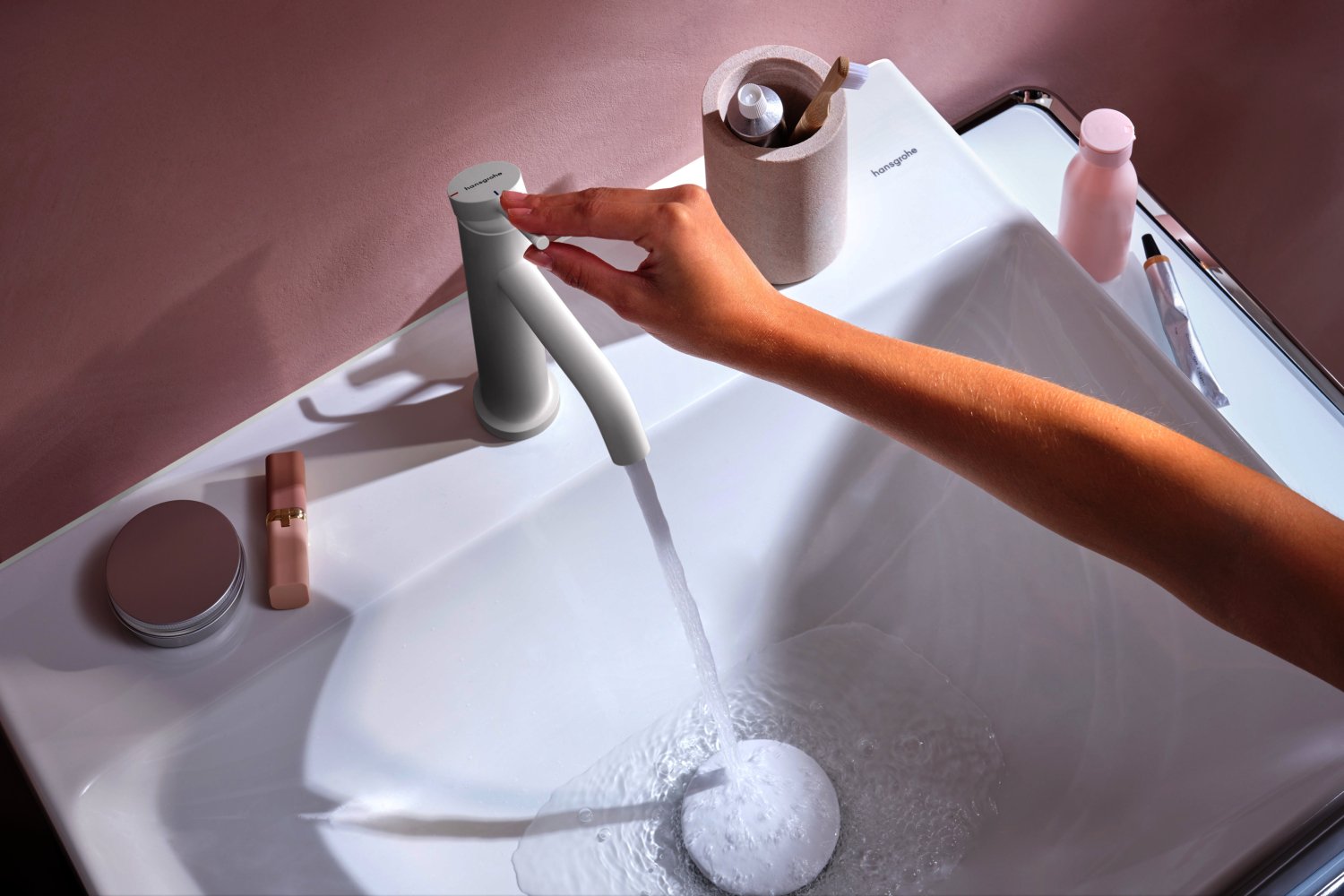 Hansgrohe WTM 110 Tecturis S CoolStart  EcoSmartu.  m. Zugstangen-Ablaufg. MW