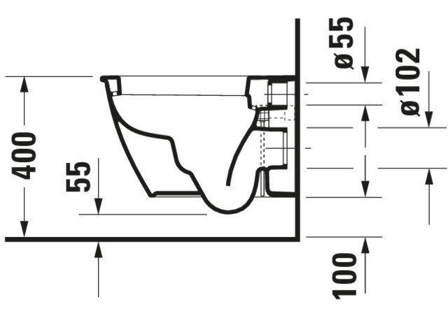 DU Wand-WC Darling New Compact 485 mm Tiefspüler, Durafix, weiß, HYG