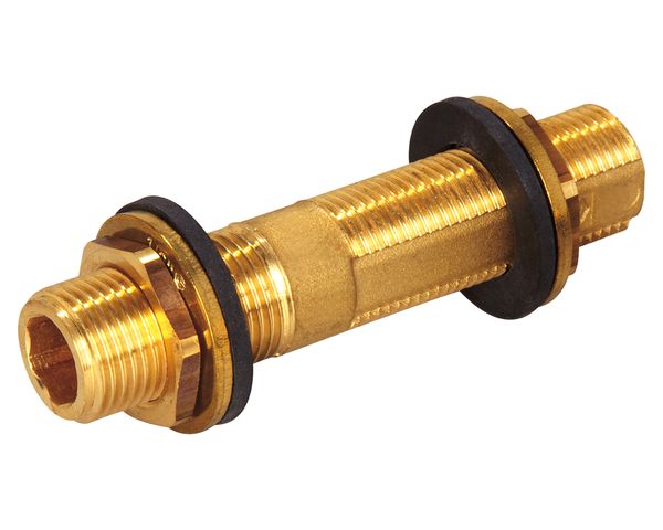 Flamco 1/2" AG-Wandscheibe, L-100mm Wandstärke 30-55mm, Verdrehschutz, SW17