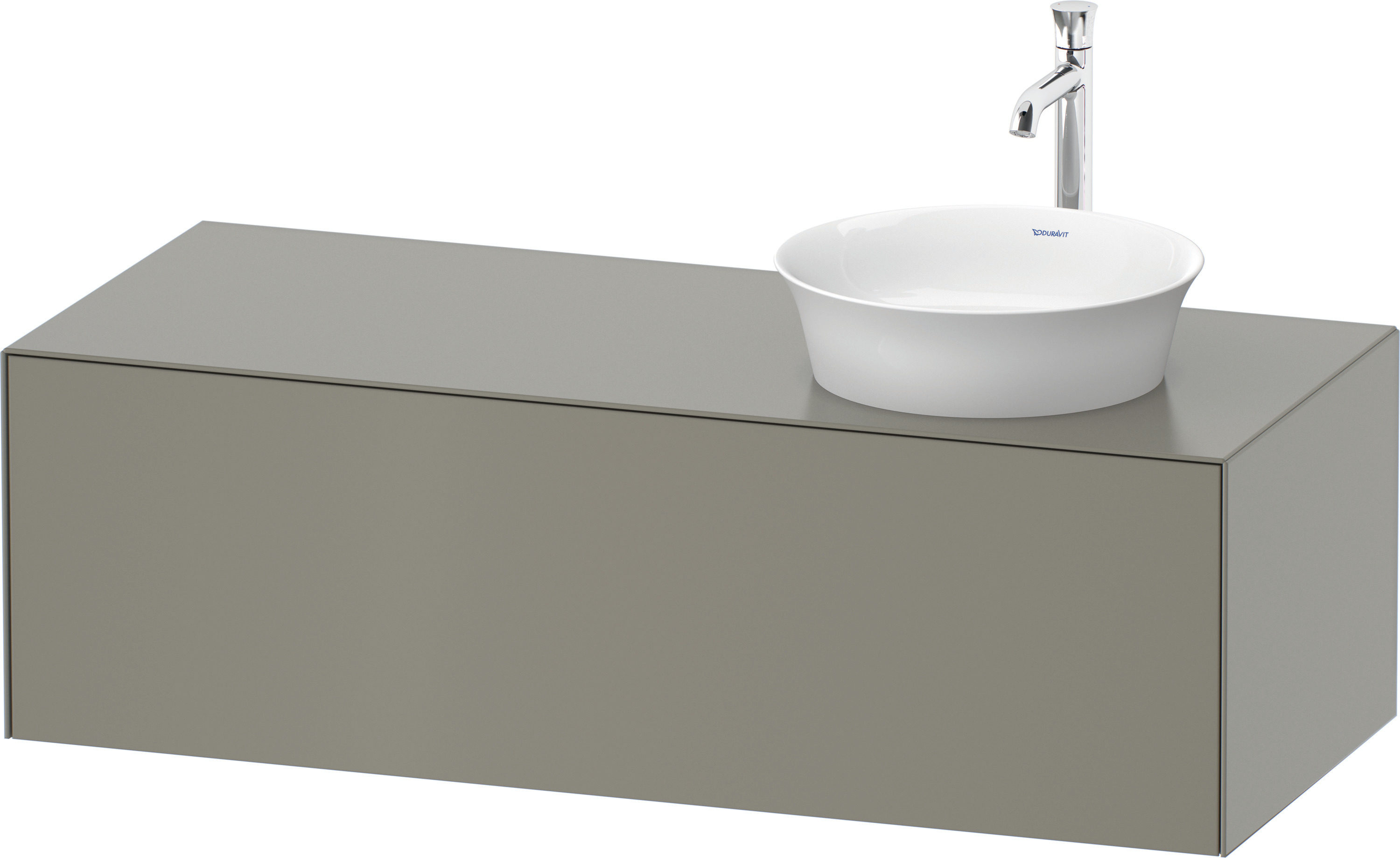 Duravit WTU White Tulip wandh,1 Auszug,B re. 408x1300x550mm, Steingrau Seidenmatt