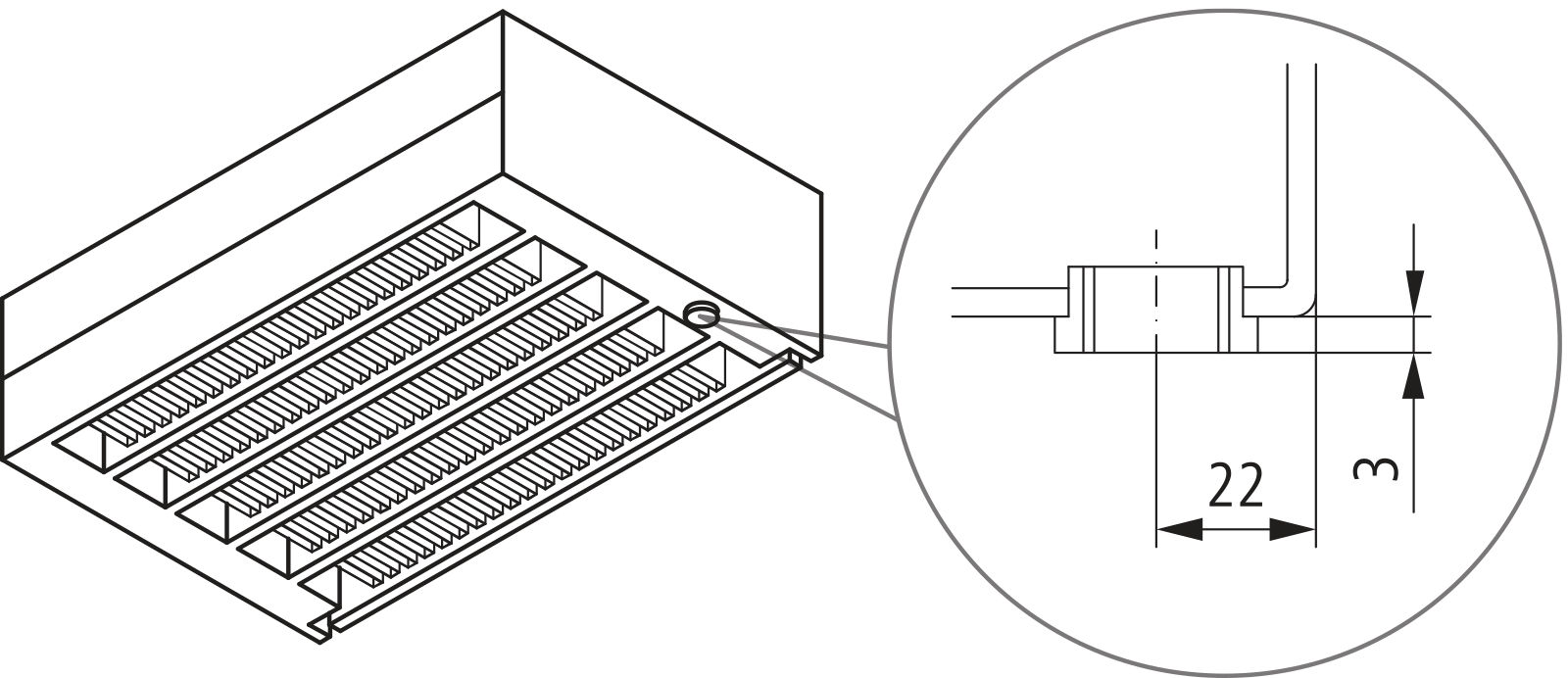 Kermi Konvektor Typ32 BH210x133x2800mm QN3156, weiß, 6bar, m. Abd., AB Uni.