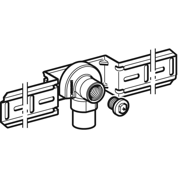 Geberit FlowFit Anschlusswinkel 90Gr vormontiert einfach Rg+ d16-Rp1/2 L:52mm