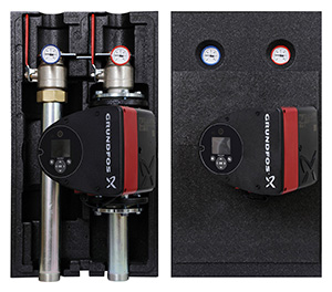 Pumpengruppe ohne Mischer DN50, Vor-/Rücklauf Rp 2"