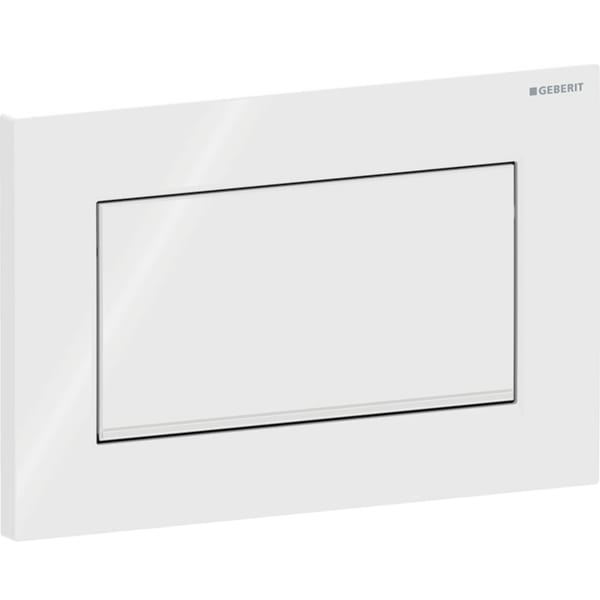 Geberit Sigma10 BetPl., eckig, Spül-Stopp-Sp. verschr., weiß glänzend/ chrom glänzend