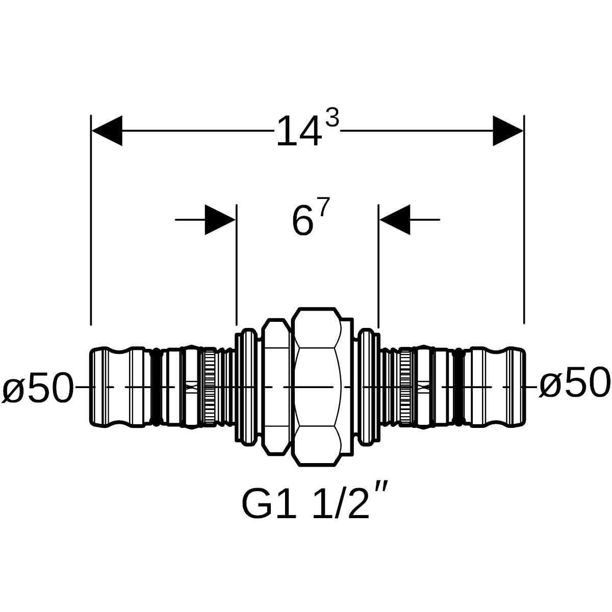 Geberit Mepla Verschraubung SiBr,d50