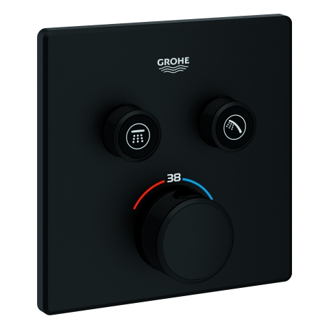 GROHE Thermostat Grohtherm SmartControl 102166 eckig FMS 2 ASV phantom black