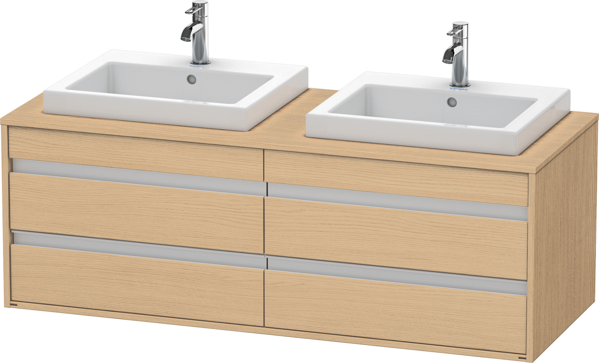 Duravit WTU wandhängend Ketho 550x1400x496mm 4 SchKa, für 2 EBWT, Eiche Natur