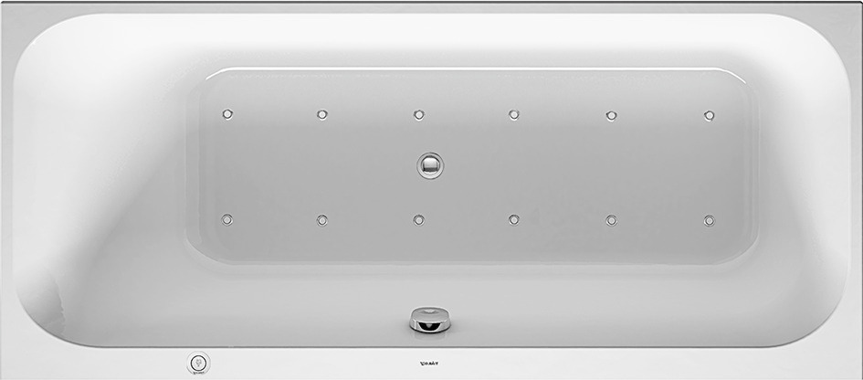 Duravit Whirlwanne Happy D.2 1600x700mm Einbauv.,R-Schräge li. Air-System, weiß