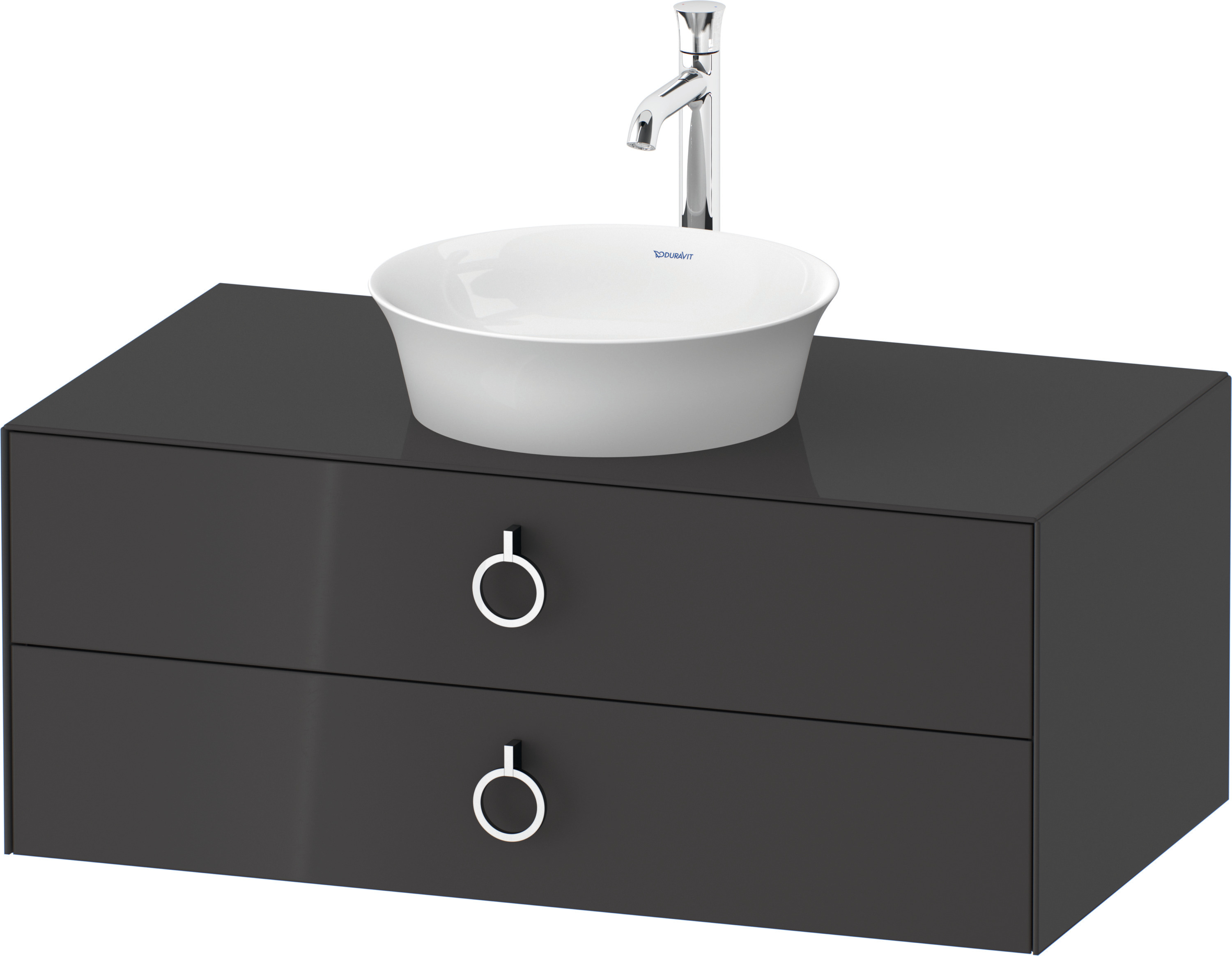 Duravit WTU wandh.White Tulip,2Schk.,m.Griff 408x1000x550,Graphit Hochglanz ohne ES