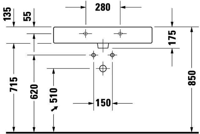 DU Waschtisch Vero 800 mm mit ÜL, mit HLB, 1 HL, weiß