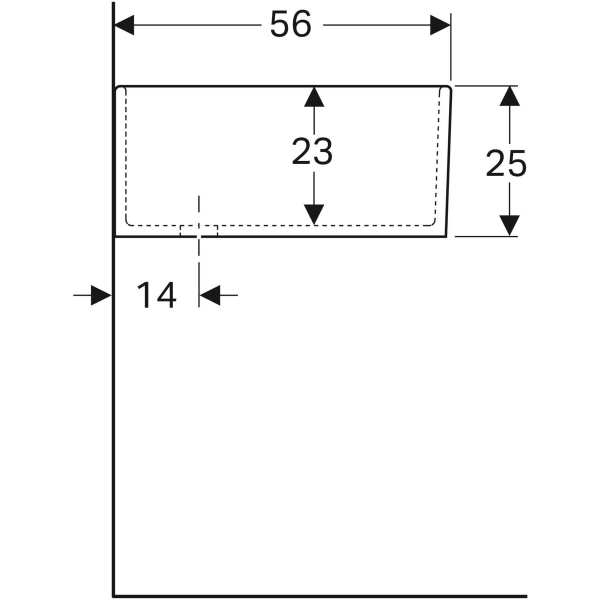 Geberit Publica Mehrzweckbecken mit 2 Becken 90x25x56cm, mit Überlauf, weiß