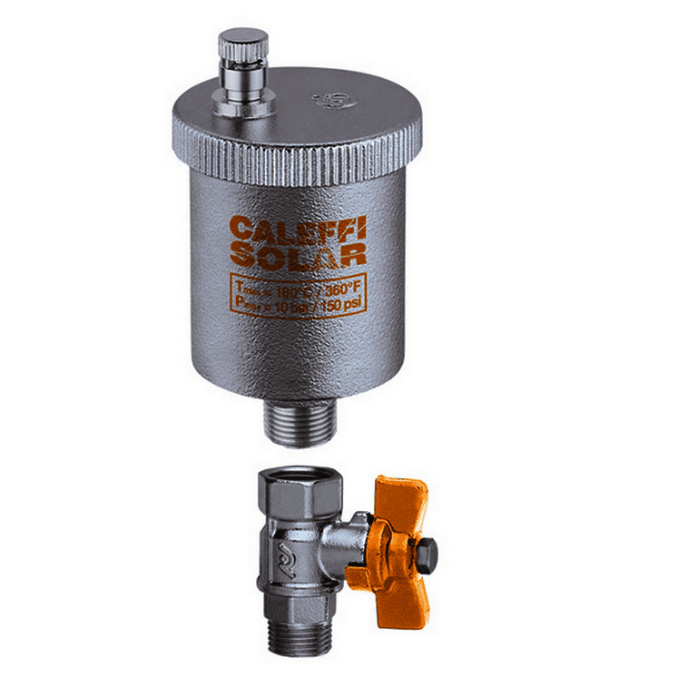 Caleffi Solar-Schnellentlüfter bis 200 Grad mit 3/8" Kugelhahn, Nr. 250131