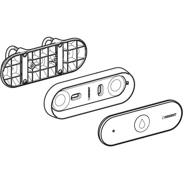 Geberit Fernbetätigung für 1-Mengen Spülung Bluetooth, weiß