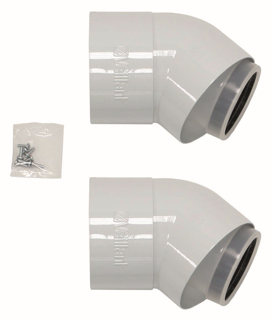 Vaillant Bogen 45 Grad (2 St.) Brennwert Luft-/Abgasführung, PP, 80/125 mm