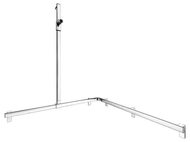 KEUCO Duschhandlauf AXESS 35015, Br.stg. li. 1150/1150/1301mm verchr.