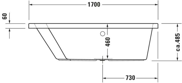 DU Paiova Badewanne Tpz 1700x1300 Einbau Rückenschr.1 Links, Weiß