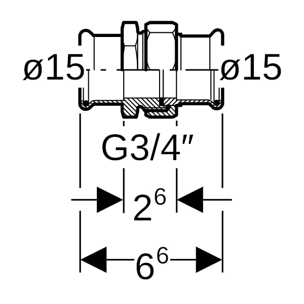 Geberit Mapress Edelstahl Verschraubung (LABS-frei) d15