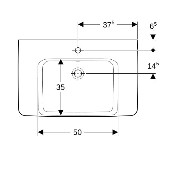 Geberit Renova Plan Aufsatz-WT mit Ablagefl. 75x48cm, m. Hl., m. Ül., weiß