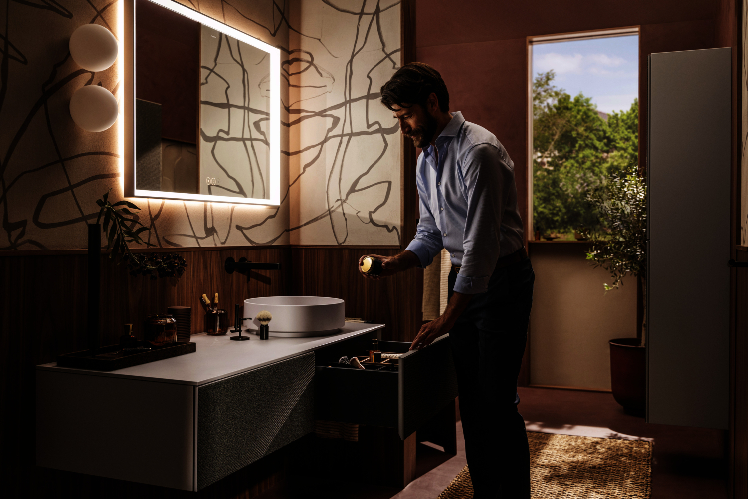 Hansgrohe 2-Loch Waschtischmischer Unterputz Finoris F-Set langer Auslauf mattschwarz