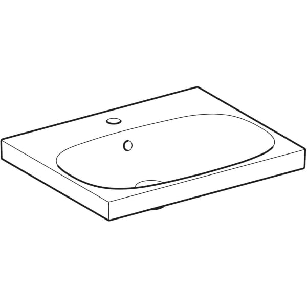 Geberit Acanto Waschtisch, 60x48cm m. Hl., m. Ül., weiß, KeraTect