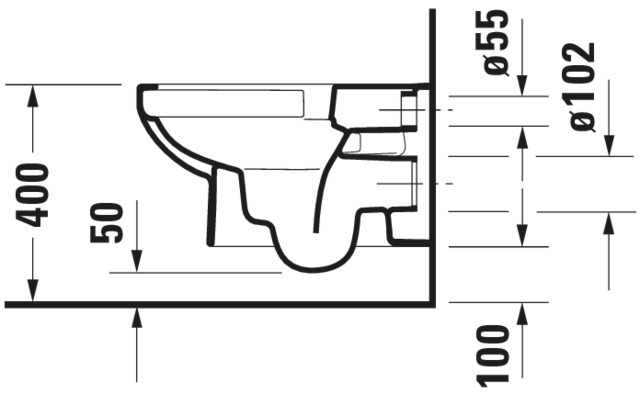 DU Wand-WC Duravit No.1 540 mm Tiefspüler, rimless, weiß, HYG