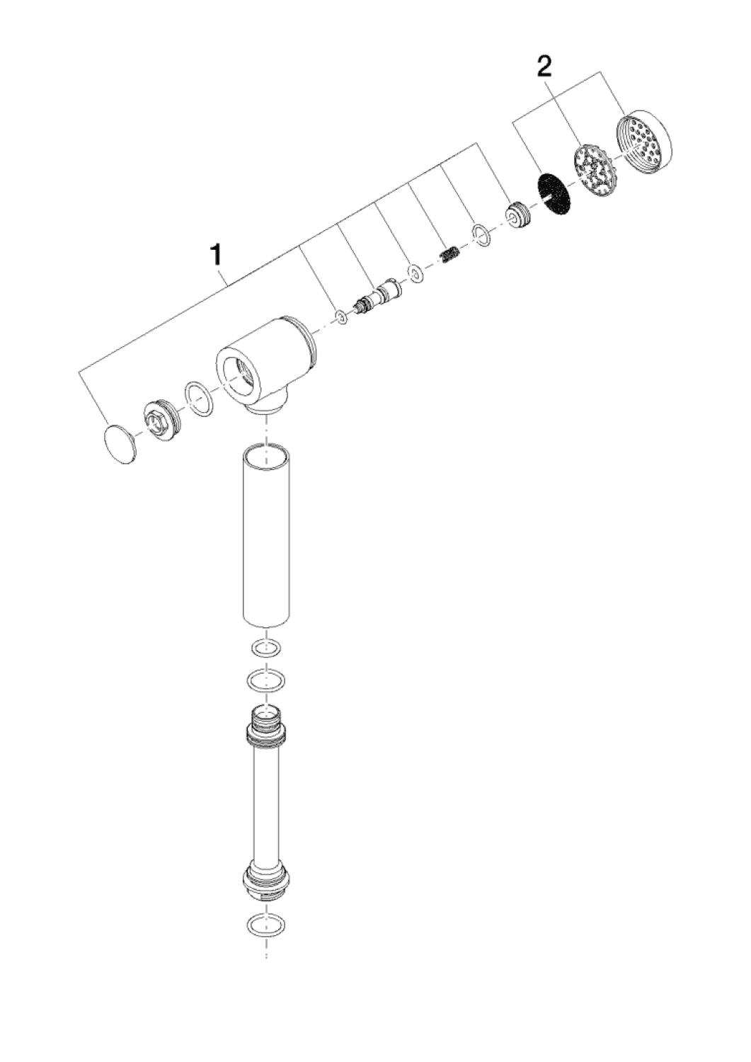 DO Spülbrause ERSATZTEILE 04121109310 49 x 35 x 142 mm Platin gebürstet