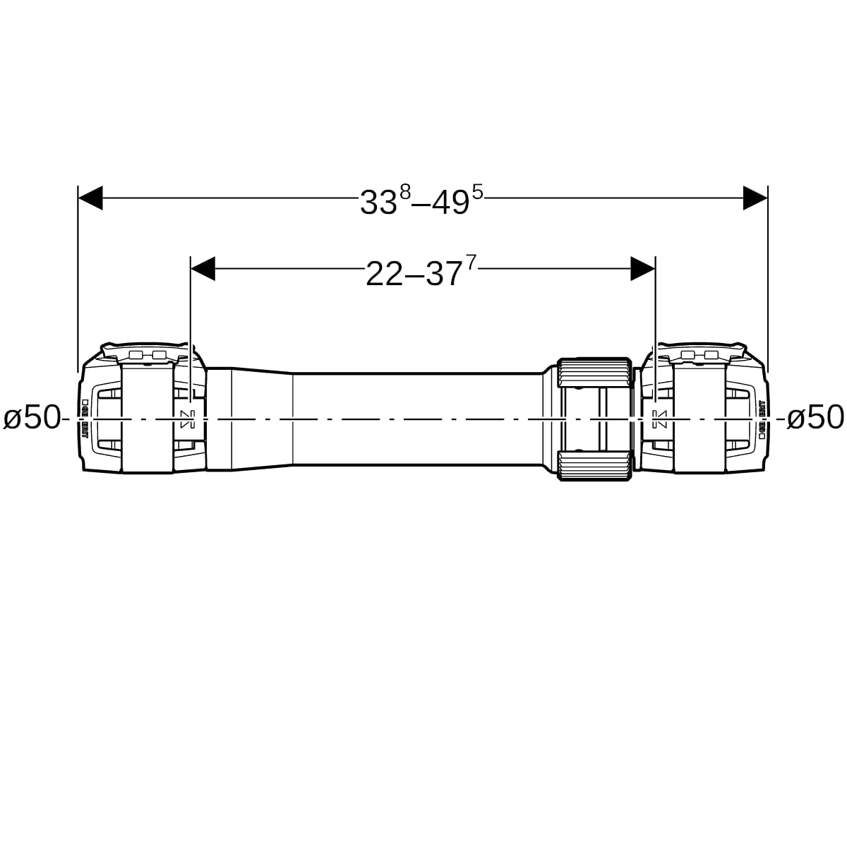 Geberit FlowFit Langkupplung SiBr, d50
