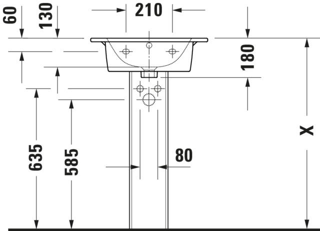 Duravit Möbelwaschtisch ME by Starck 530 mm m. ÜL, m. HLB, 1 HL, weiß, WG