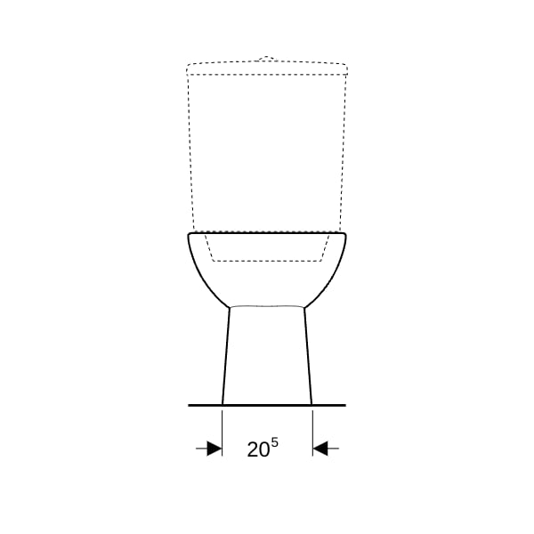 Geberit Renova Stand-WC für AP-SPK aufgesetzt Abgang vertikal, weiß, KeraTect
