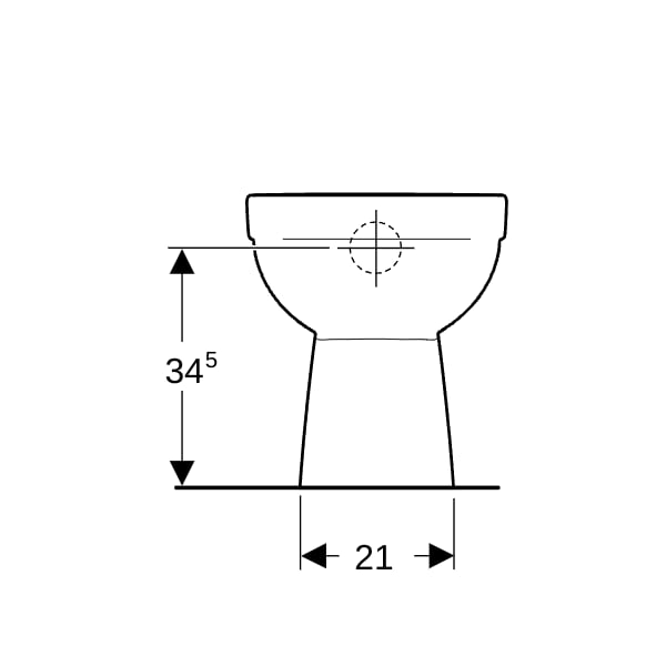 Geberit Renova Stand-WC Tiefspüler, Abg.verti teilgeschl.Form, Rimfree, weiß