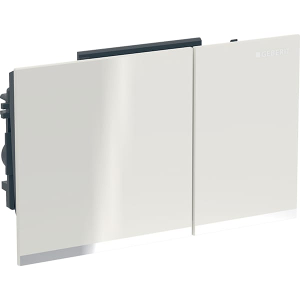Geberit Omega60 BetPl., für 2-Mengen-Sp. Glas sand-grau / hgl.verchr. Geberit Omega60 BetPl., für 2-Mengen-Sp. Glas sand-grau / hgl.verchr.