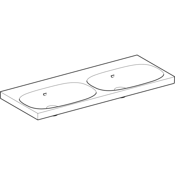 Geberit Acanto Doppel-WT f. US, 120x48cm einfache Bef., o. Hl., m. Ül., weiß