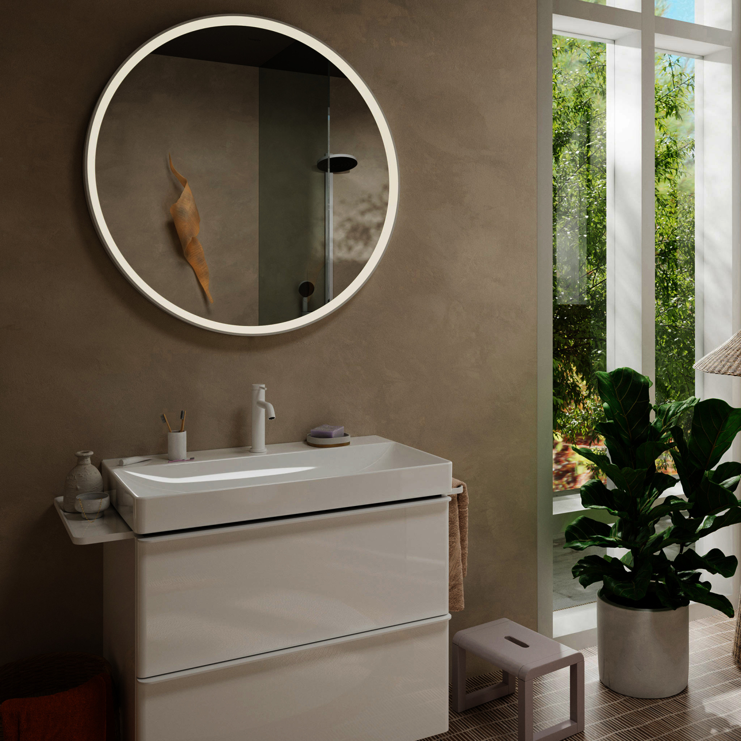Hansgrohe WTM 110 Tecturis S CoolStart  EcoSmartu.  m. Zugstangen-Ablaufg. MW